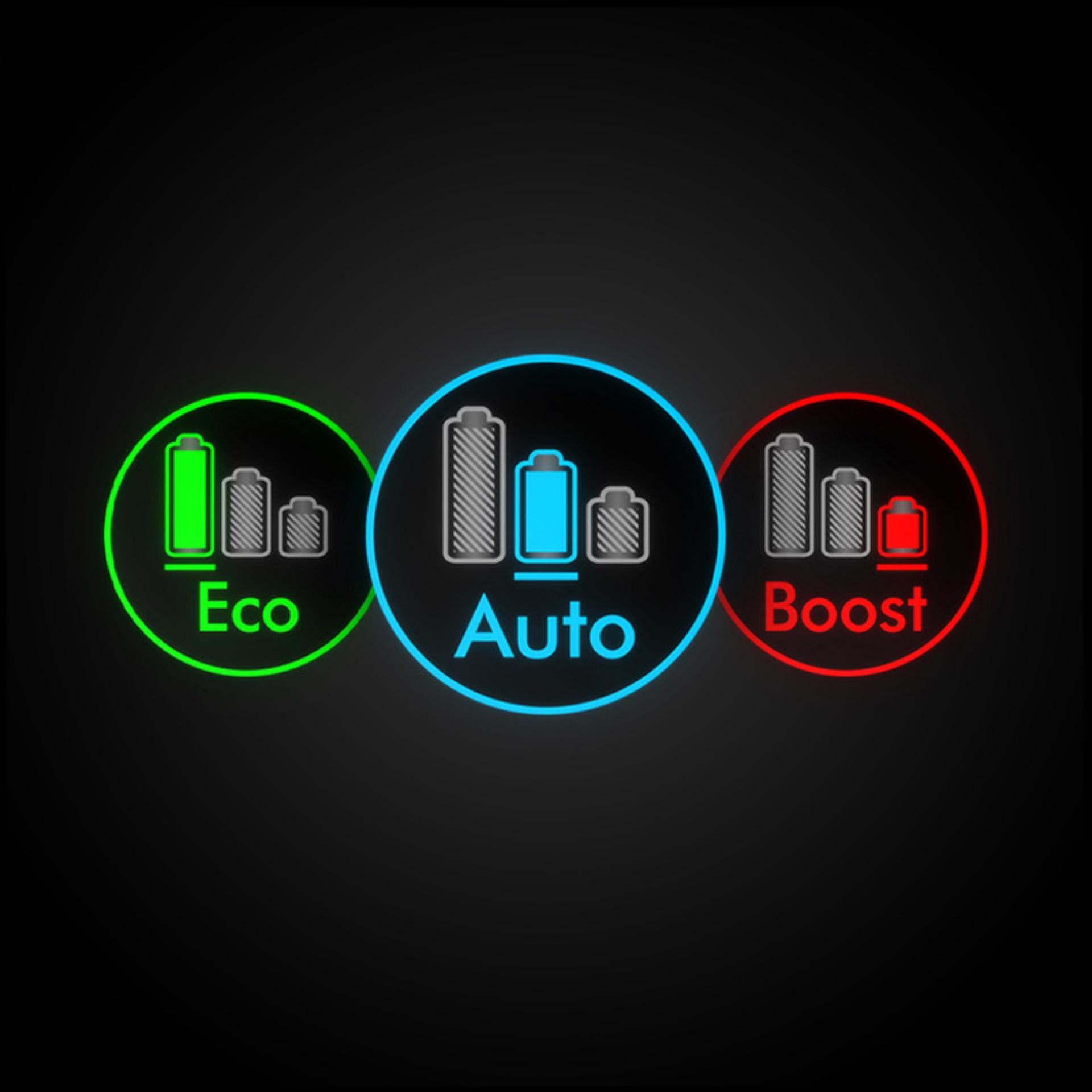 Switch easily between three power modes
